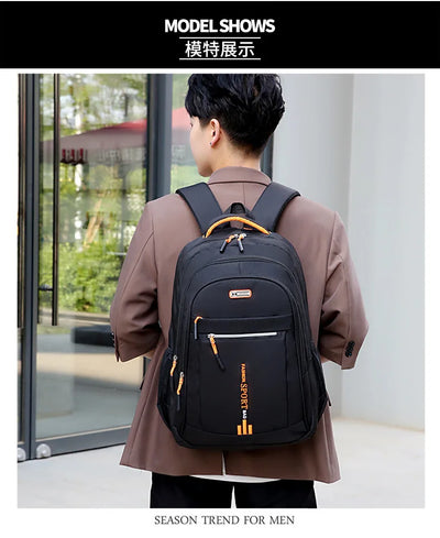 Men's Backpacks Oxford Waterproof Rucksack Business Computer Bag Casual Travel Backpack Senior High School Student Schoolbag - Smarsty