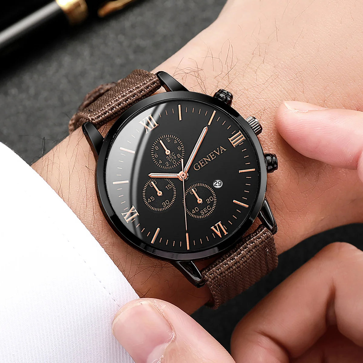 Men's Fashion Quartz Watches Set with Nylon Bands - Smarsty