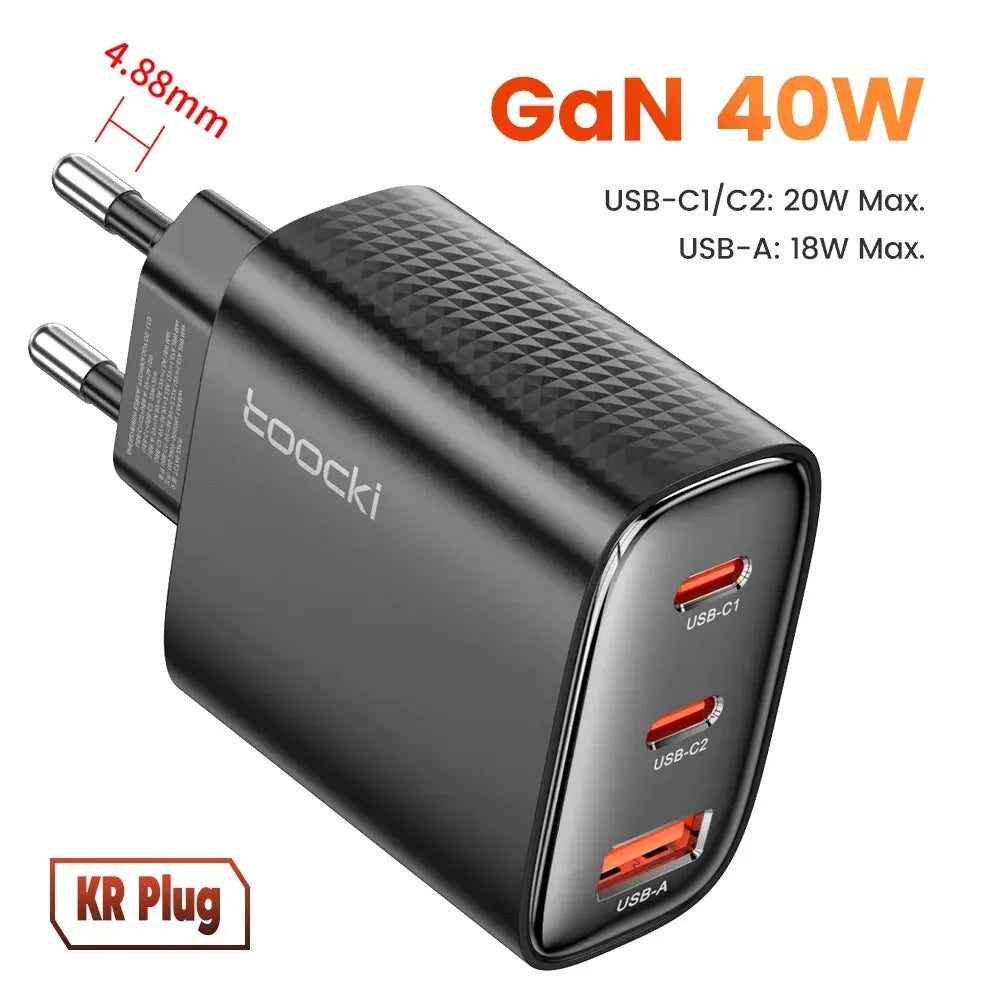 40W GaN USB C Travel Charger Fast Charge for Phones - Smarsty