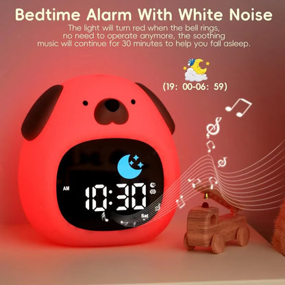 Puppy-Shaped Kids Alarm Clock with Night Light - Smarsty