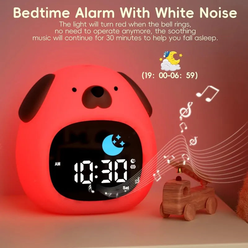 Puppy-Shaped Kids Alarm Clock with Night Light - Smarsty