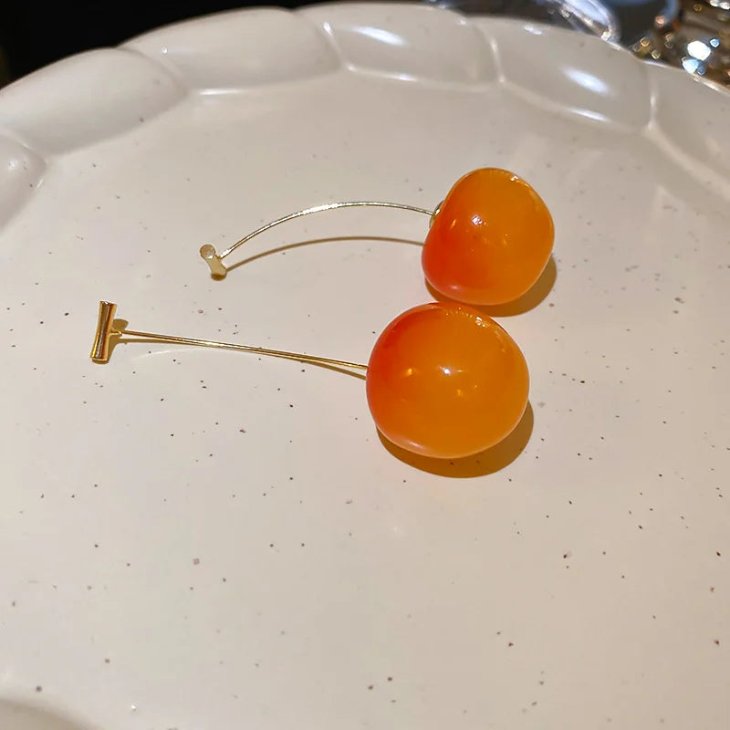 Delicate Sweet Red Cherry Drop Earrings for Women Fashion - Smarsty