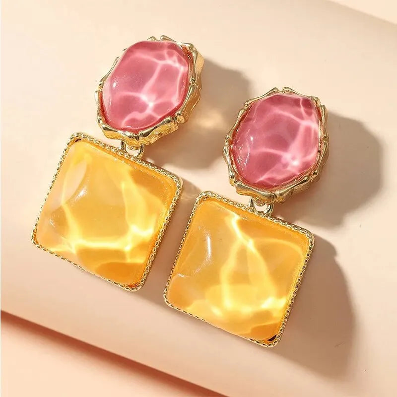Colorful Crystal Drop Earrings for Women Trendy Fashion Jewelry - Smarsty