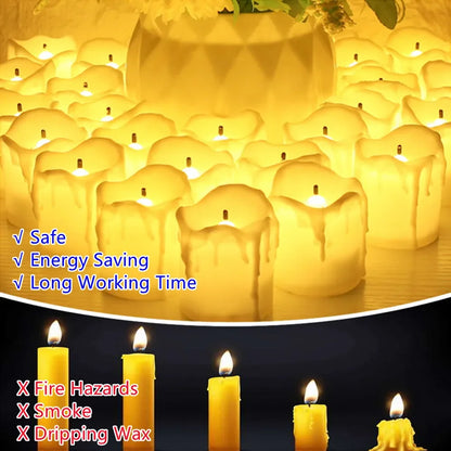 Flameless LED Votive Candles Set 100+Hour Lasting Electric Candles Battery Operated Tealight for Wedding Proposal Romantic Decor