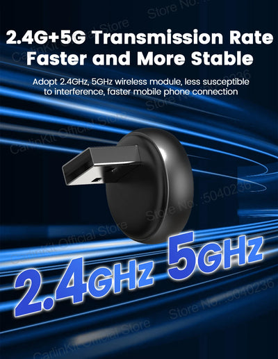 Mini Ultra 3 CarlinKit 5.0 Wireless Adapter Wireless CarPlay Android Auto For OEM Car Plug & Play WiFi Bluetooth Auto Connection