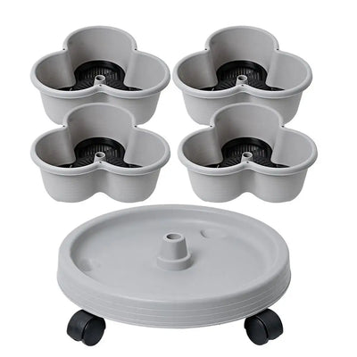 Plastic Stackable Vertical Flower Pot Multi-layer Garden Planter Tower with Movable Casters for Strawberry vegetable Frame Grow