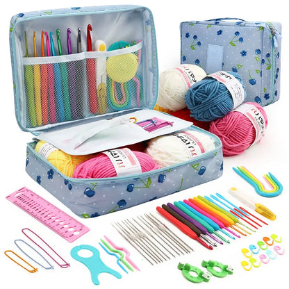 Portable Crochet Knitting Set with 59 Pieces and Storage Bag - Smarsty