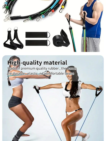 11 Piece Set Of Muscle Training Straps, Multifunctional Fitness Tension Strap, Fitness Tension Training Harness, Elastic Rope