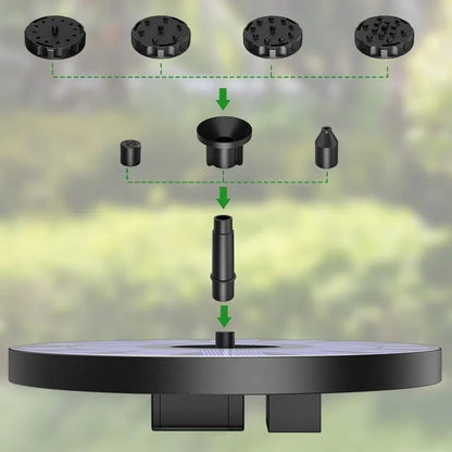 Outdoor Solar Fountain Pump Kit with 6 Nozzles - Smarsty