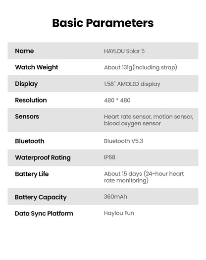 Haylou Solar 5 Smartwatch with Voice Calling and AMOLED Display - Smarsty