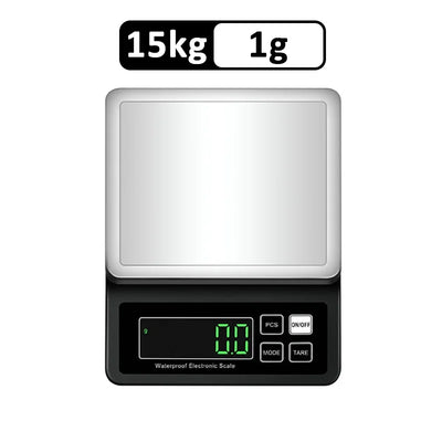 Rechargeable Kitchen Scale IP67 Fully Waterproof Home Kitchen Scale 0.1g/1g High Precision Electronic Balance 3kg/5kg/10kg/15kg by Smarsty