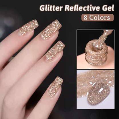 UR Sugar 15ml Silver Reflective Gel Polish for Sparkling Nails - Smarsty