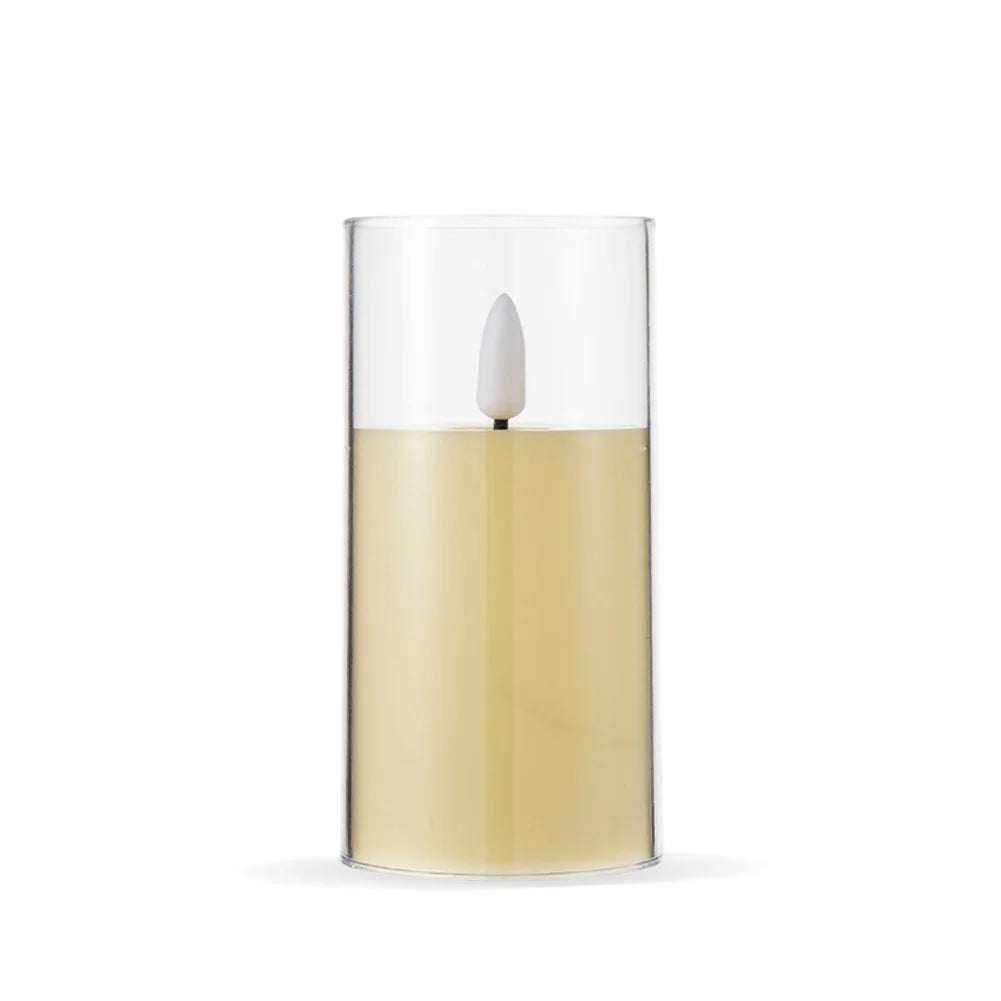 Flameless Candles Acrylic Pillar Candle Soft Light Battery Operated Flickering Candle for Romantic Ambiance