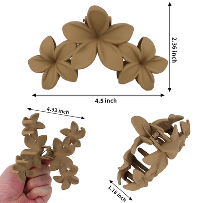 Flower Hair Claw Clip Set Non Slip Matte Beach Style - Smarsty