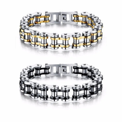 Stainless Steel Biker Chain Bracelet Durable Punk Jewelry - Smarsty
