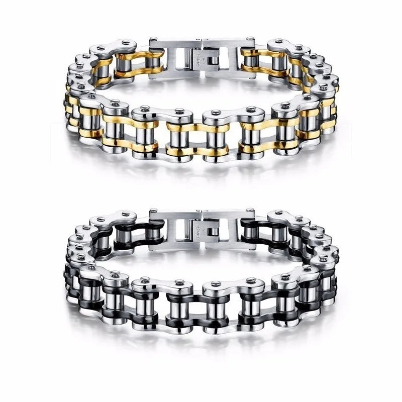 Stainless Steel Biker Chain Bracelet Durable Punk Jewelry - Smarsty