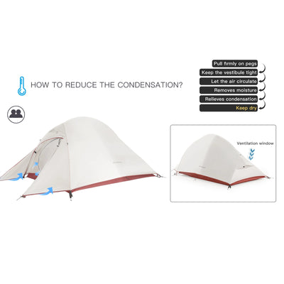 BISINNA Ultralight Camping Tent Backpack Tent 20D Nylon Waterproof Outdoor Hiking Travel Tent Cycling Tent 1-2 Person by Smarsty