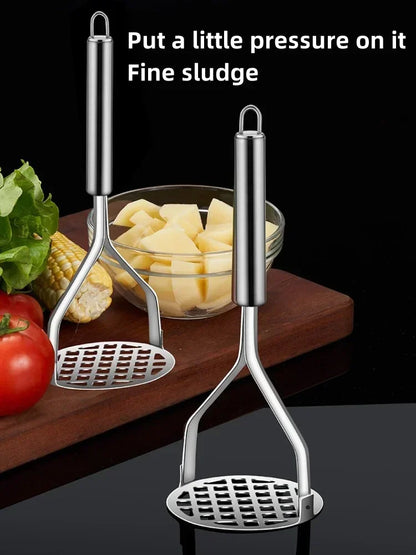 Stainless Steel Potato Masher Pumpkin Garlic Vegetable Fruit Easy Mud Press Grinder Children Food Crusher Kitchen Accessories