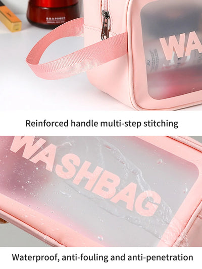 Semi Transparent PVC Makeup And Toiletries Bag With Capacity - Smarsty
