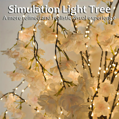 Cherry Blossom Tree Light, 6ft Lighted Trees for Decoration Inside, 450 LED Lights Cherry Blossom Tree Artificial Warm Light