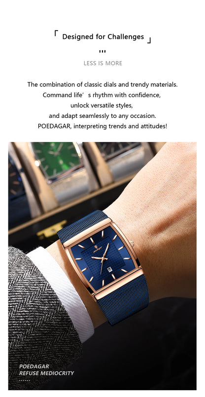 Men's Waterproof Quartz Watch with Luminous Date Feature - Smarsty