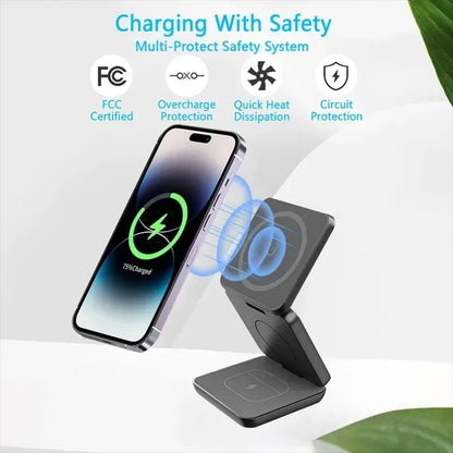 Foldable 3 In 1 Wireless Charger For iPhone And Watch - Smarsty