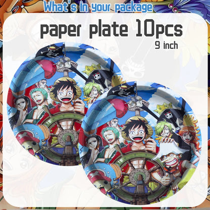 One Piece Birthday Party Disposable Tableware Set - Smarsty