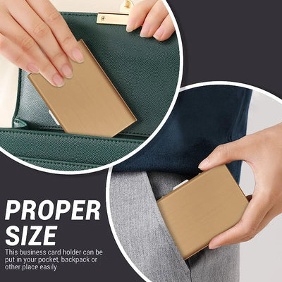 Anti-Scan RFID 6 Cards Large capacity Aluminum Metal Credit Card Holder Slim Blocking Wallet Case Business Card Protection Hold - Smarsty