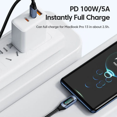 Toocki Type C to Type C Cable 100W PD Fast Charging Charger USB C to USB C Display Cable For Xiaomi POCO F3 Realme Macbook iPad - Smarsty