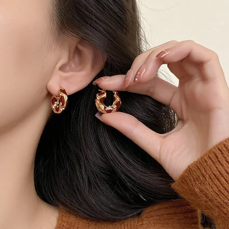 Trendy Gold Plated Small Hoop Earrings for Women - Smarsty