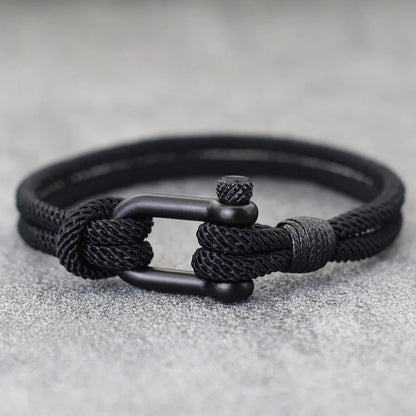 Stylish Nautical Wrap Bracelet for Men with Stainless Steel Buckle - Smarsty