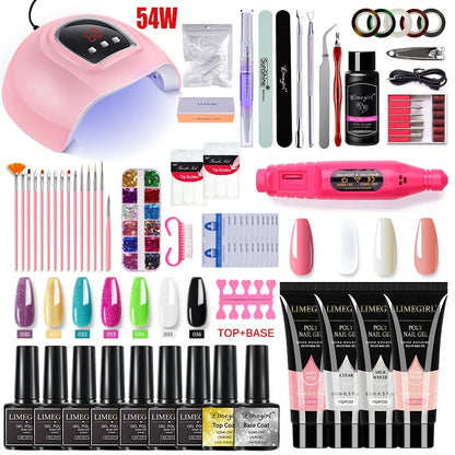 Acrylic Gel Nail Extension Kit with UV LED Lamp - Smarsty