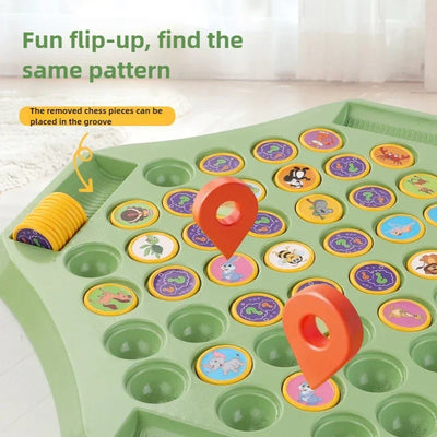 Kids Battle Chess Educational Toy Observation Concentration Training Fun Animal Flip Chess Parent-child Interactive Game Toys by Smarsty