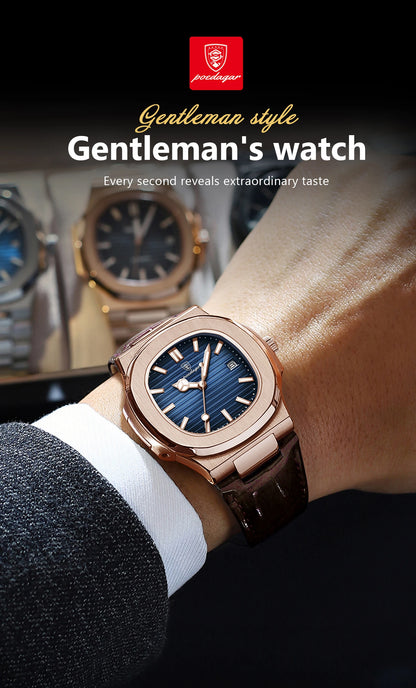 Luxury Waterproof Quartz Square Men Watch with Luminous Feature - Smarsty