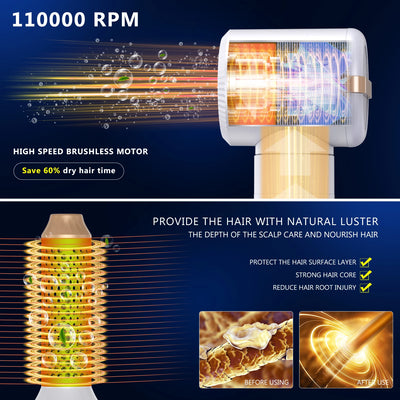 High Speed 7 In 1 Hair Dryer Brush with Diffuser - Smarsty
