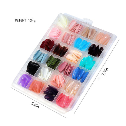 Acrylic Coffin Press On Nails Kit with 576 Pieces - Smarsty