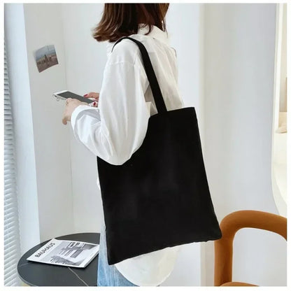 Large Capacity Canvas Tote Bag Folding Reusable Eco - Smarsty