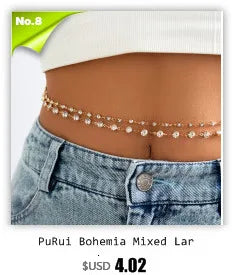 PuRui Sexy Crystal Glass Belly Chain for Women - Smarsty