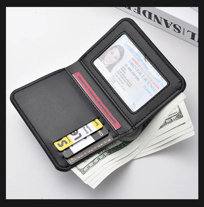 1Pc New Ultra-thin Mini Soft PU Leather Credit Card Wallet Holder Short Vertical High Quality Men's Wallet - Smarsty
