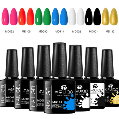 7 Piece Long Lasting Nail Gel Polish Set - Smarsty