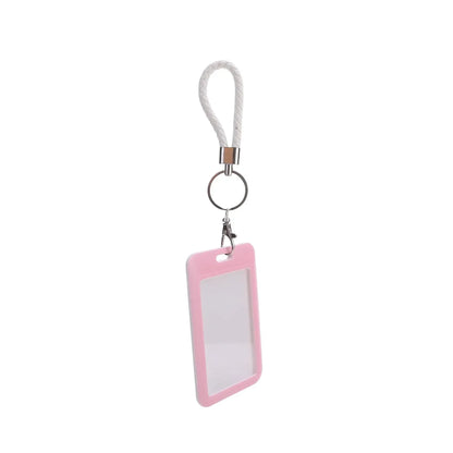 1Pc Macaron Bus ID Card Protective Cover Cases Student Meat Keyring Card Campus Access Door Credit Card Holder Bag Set Key Chain