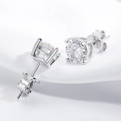 Moissanite Stud Earrings S925 Silver Certified Brilliance - Smarsty
