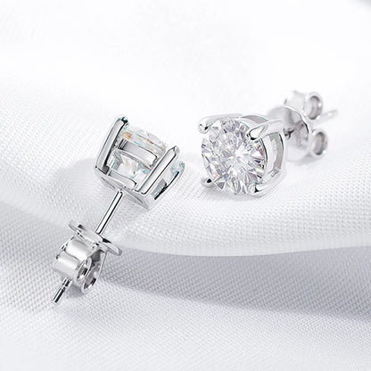 Moissanite Stud Earrings S925 Silver Certified Brilliance - Smarsty