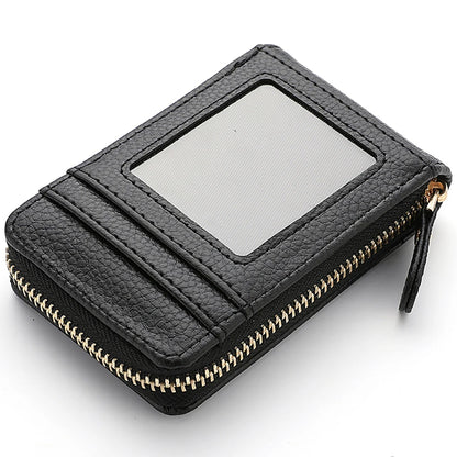 Fashion Pu Leather Zipper Short Mini Wallet Women Id Bank Card Holder Women Purse