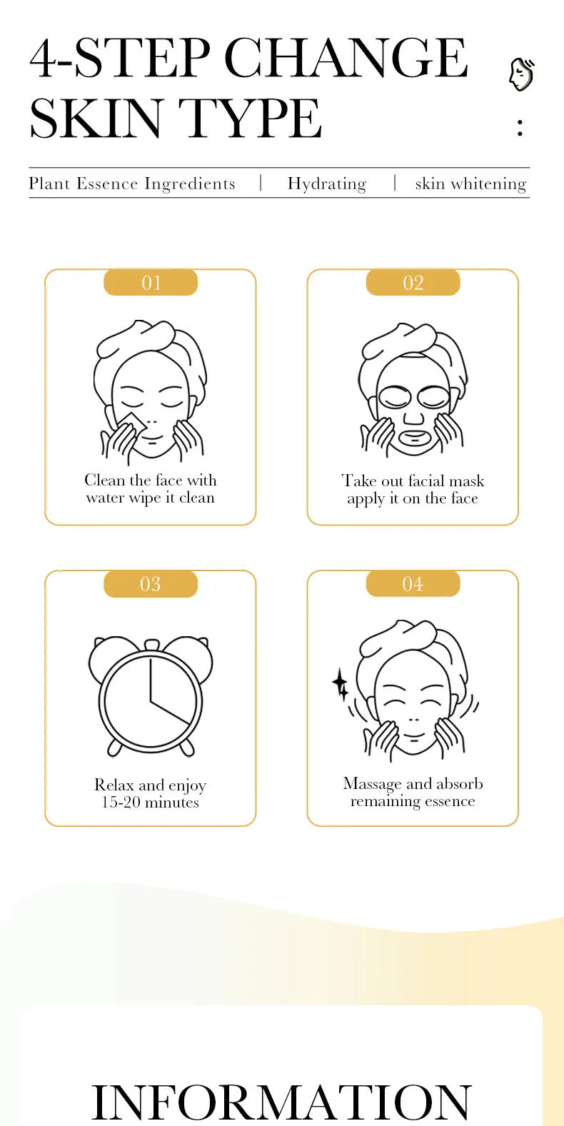 15pcs 24K Gold Hyaluronic Acid Face Masks for Hydration and Brightening - Smarsty