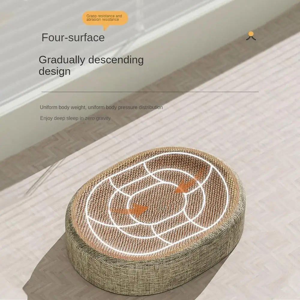 Oval Scratch Pad Cat Bed for Comfort and Play - Smarsty