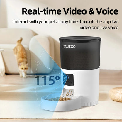 ROJECO 3L Automatic Pet Feeder With Remote Control - Smarsty