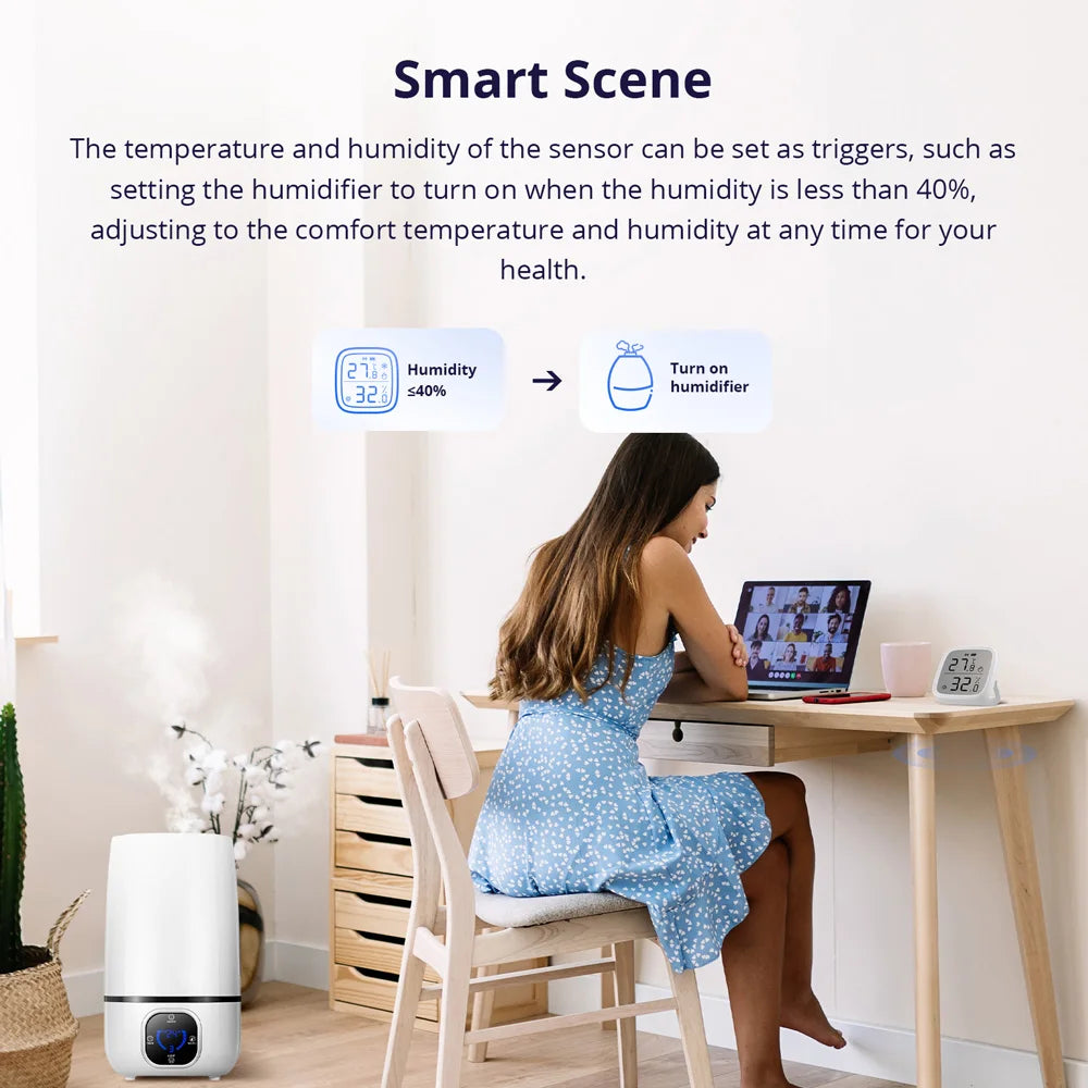 Smart Temperature Humidity Sensor Compatible with Zigbee Technology - Smarsty