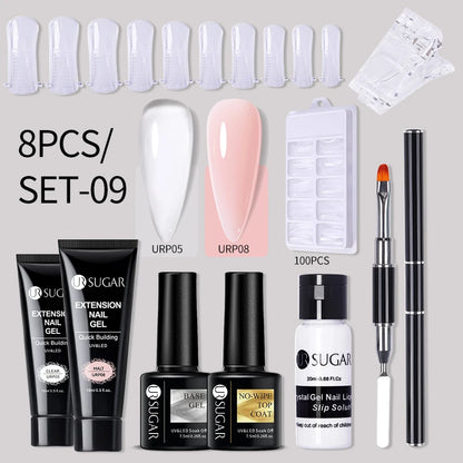 Nude Glitter Gel Nail Polish Kit for Long-Lasting Manicure - Smarsty