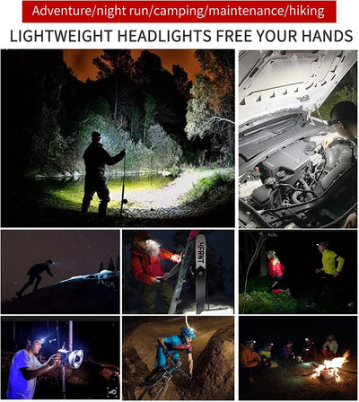 Powerful COB Headlamp Type-c/USB Rechargeable Head Flashlight Built-in Battery Outdoor Fishing Camping Lantern Waterproof Torch by Smarsty